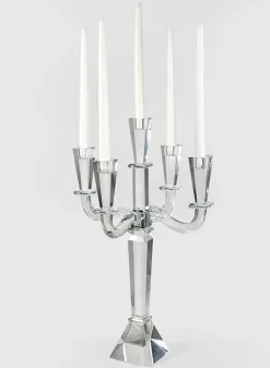 21in Tall Tapered Rectangle Crystal Candelabra