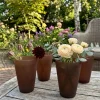 4in Tall Terracotta-Look Deep Brown Glass Vase, Set of 4