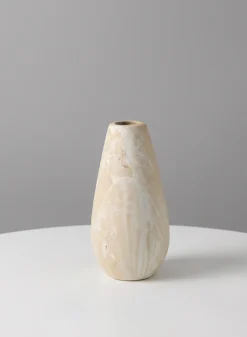 5in Tall Travertine Look Ceramic Bud Vase, Set of 4