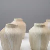 4in Tall Travertine Look Ceramic Mini Vase, Set of 4