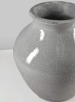 10.5in Tall Trino Speckled Gray Ceramic Vase