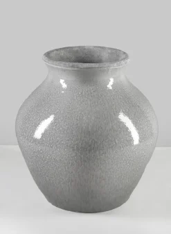 10.5in Tall Trino Speckled Gray Ceramic Vase