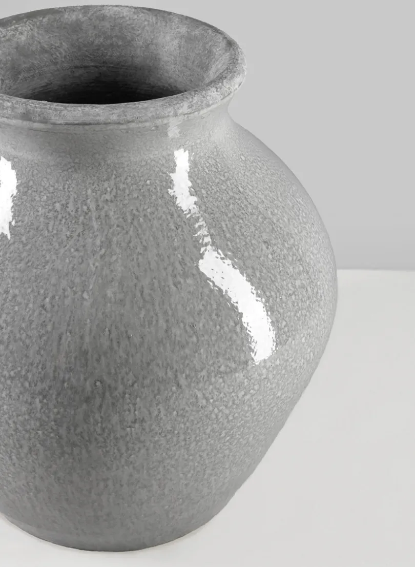 10.5in Tall Trino Speckled Gray Ceramic Vase