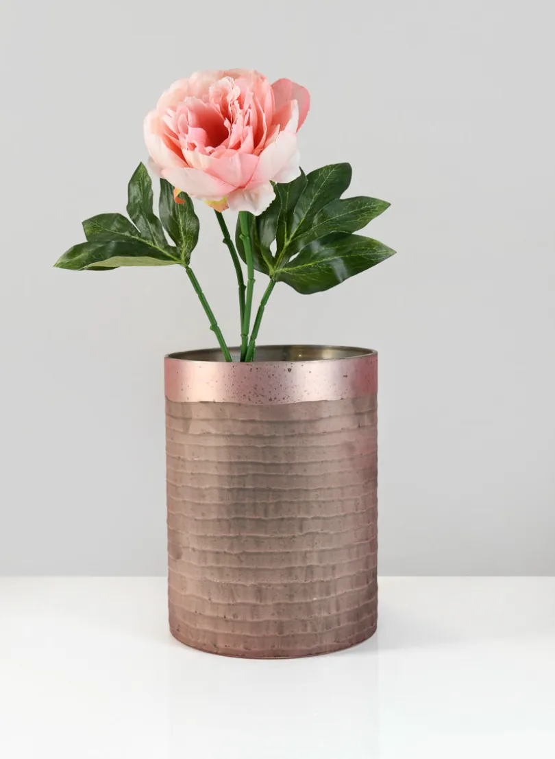 7.75in Tall Tromso Matte Rose Glass Cylinder