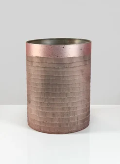 7.75in Tall Tromso Matte Rose Glass Cylinder