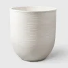 18 1/4in Tall Tulum Sand Fiber Round White Pot