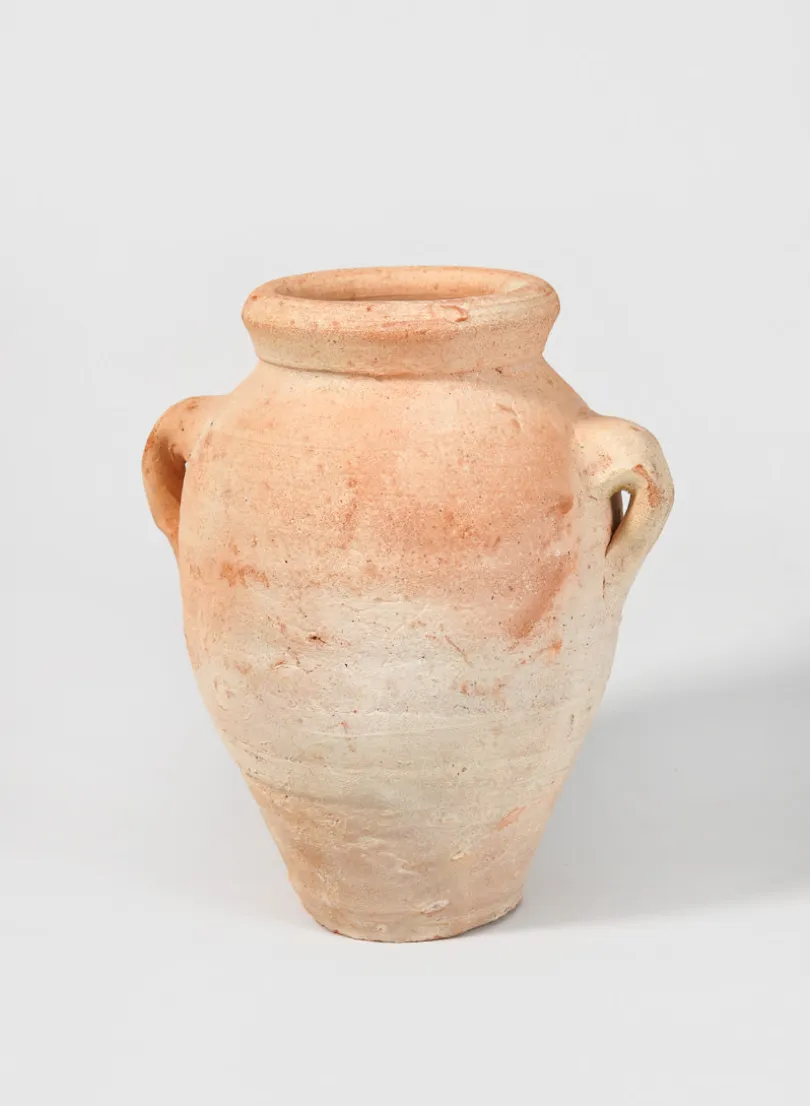 7.5in Tall Tunisian Handmade Crete Urn with Handles