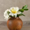 6in Tall Ume Dark Walnut Look Ceramic Vase