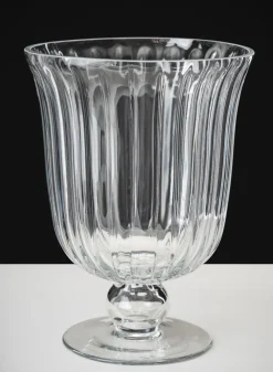 8.5in Tall Versailles Pleated Glass Urn