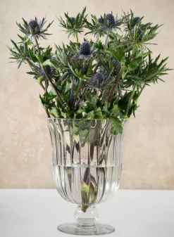 8.5in Tall Versailles Pleated Glass Urn
