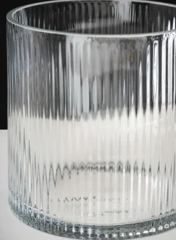 6in Tall Vienna Pleated Glass Cylinder