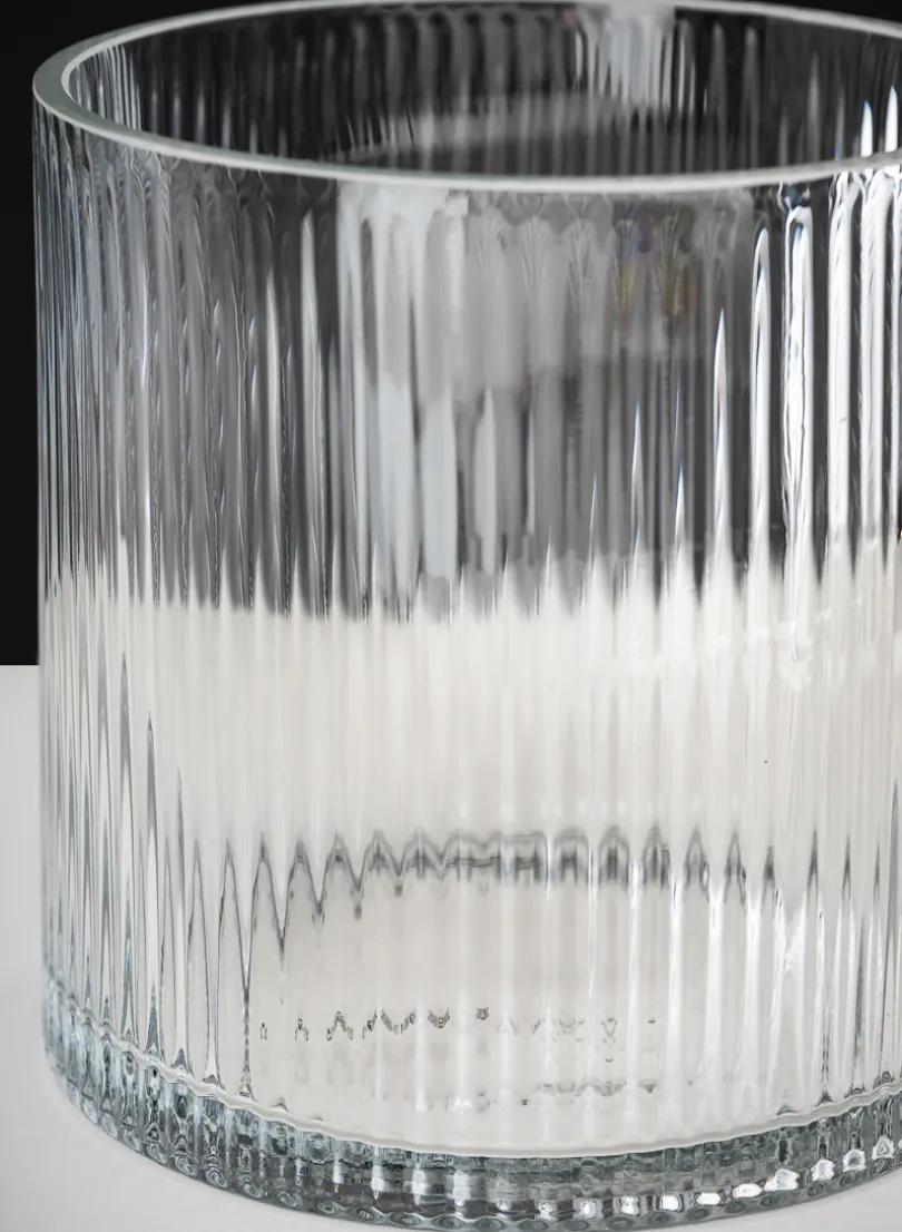 6in Tall Vienna Pleated Glass Cylinder