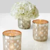 4in Tall Vintage Mercury Glass Caning Cylinder