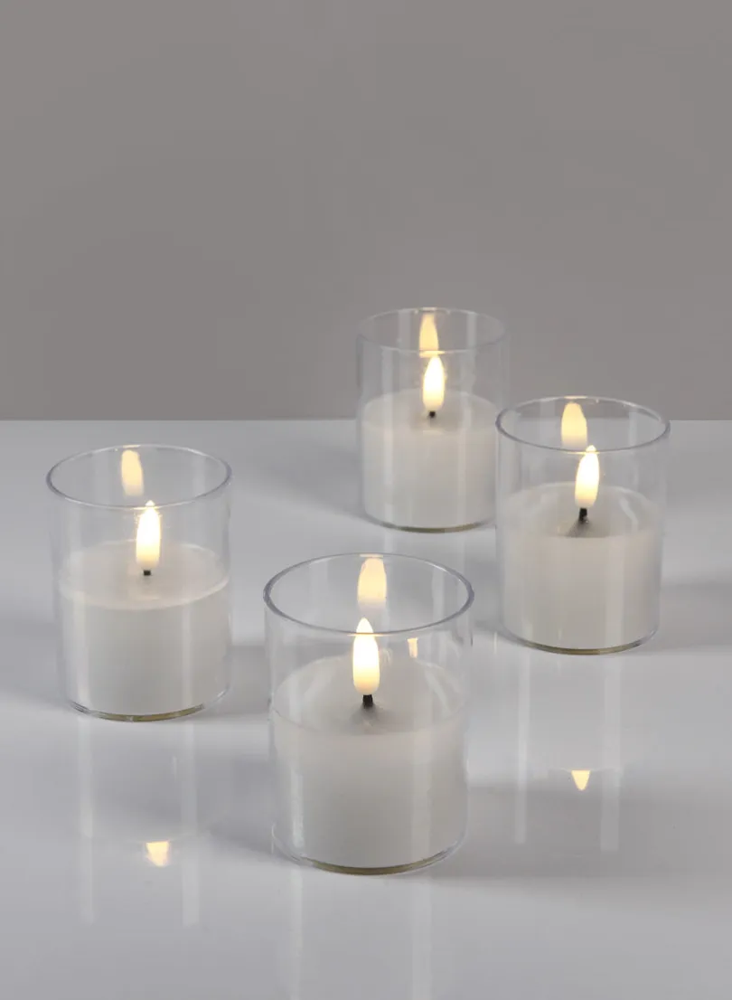 3in Tall Warm White Realistic Flameless Votive