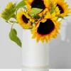 7in Tall White Ceramic Cylinder Vase