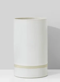 7in Tall White Ceramic Cylinder Vase
