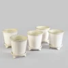 3.5in Tall White Ceramic Pot & Saucer, Mini, Set of 6