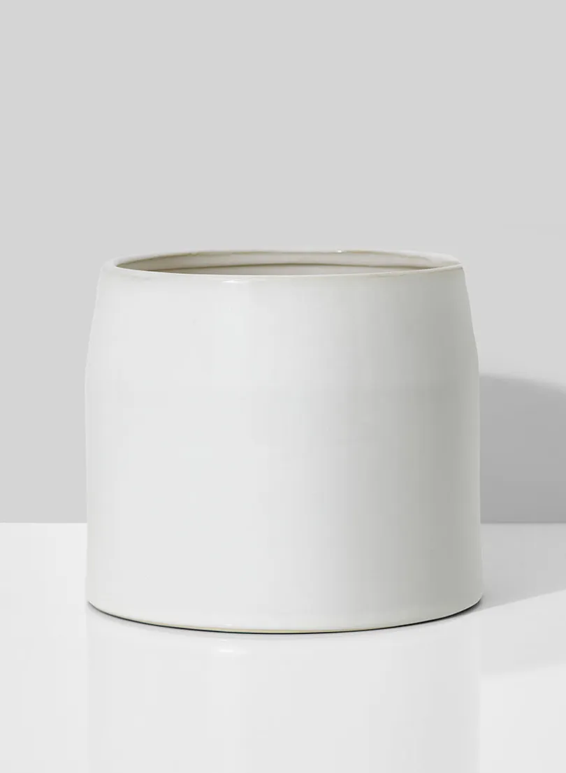 5.25in Tall White Ceramic Potter's Bowl