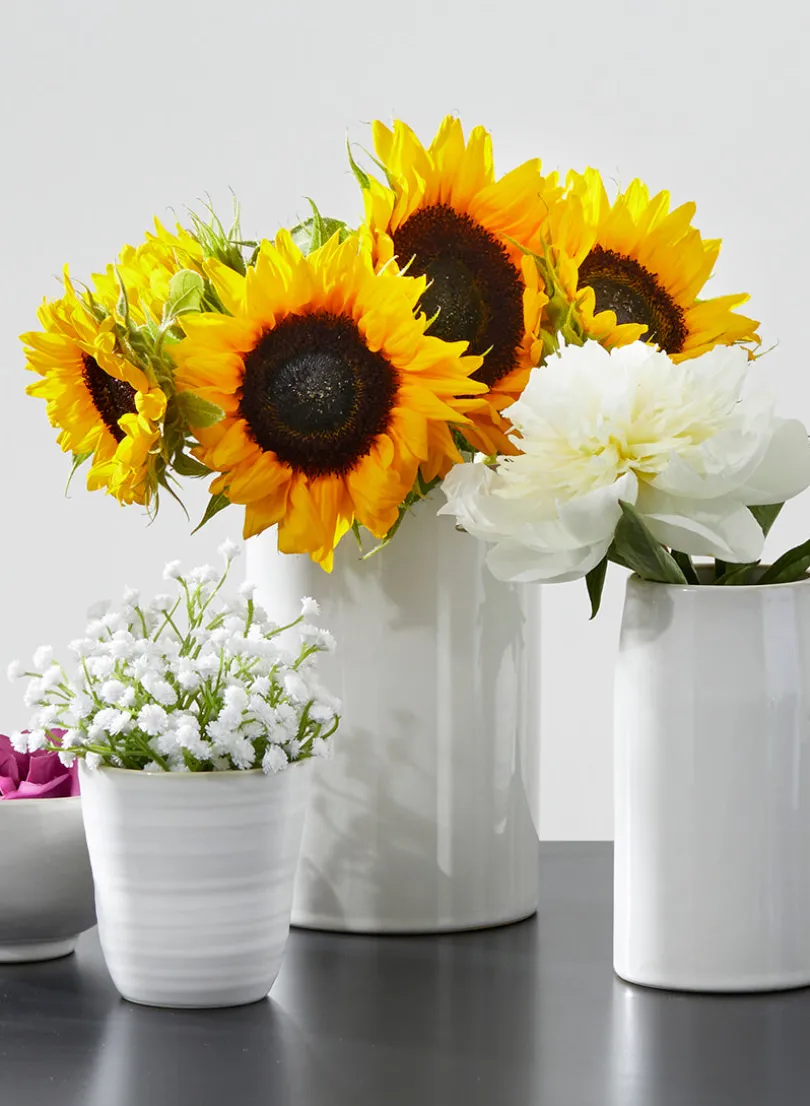 6.5in Tall White Ceramic Vase