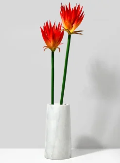 10in Tall White Marble Tuscan Column Vase