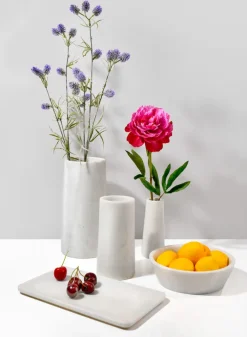 10in Tall White Marble Tuscan Column Vase
