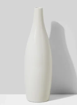 12.5in Tall White Porcelain Bottle Vase