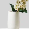 9in Tall White Porcelain U Ceramic Vase