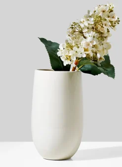 9in Tall White Porcelain U Ceramic Vase