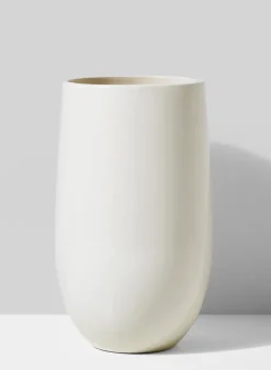 9in Tall White Porcelain U Ceramic Vase