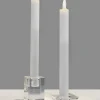 9in Tall Willow L.E.D. Flame Wax Taper Candle, Set of 2