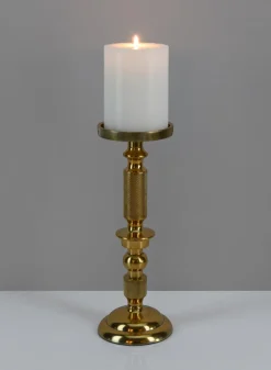 10in Tall Zahra Gold Aluminum Pillar Holder