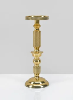 10in Tall Zahra Gold Aluminum Pillar Holder