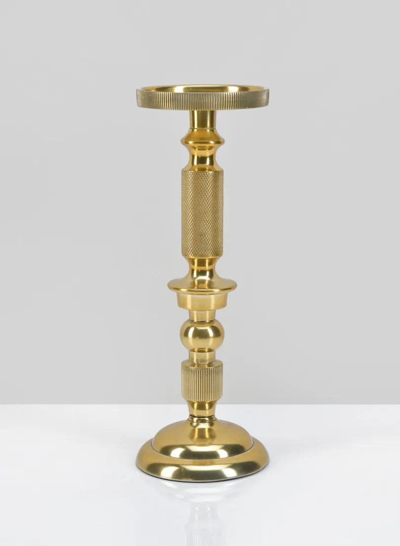 10in Tall Zahra Gold Aluminum Pillar Holder
