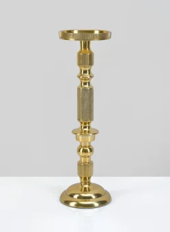 12in Tall Zahra Gold Aluminum Pillar Holder