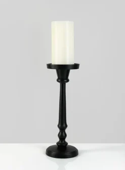 12in Targaryen Black Metal Pillar Holder
