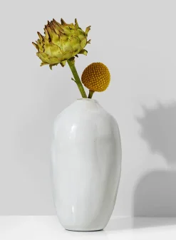 5 1/2in White Glazed Potter's Bud Vase