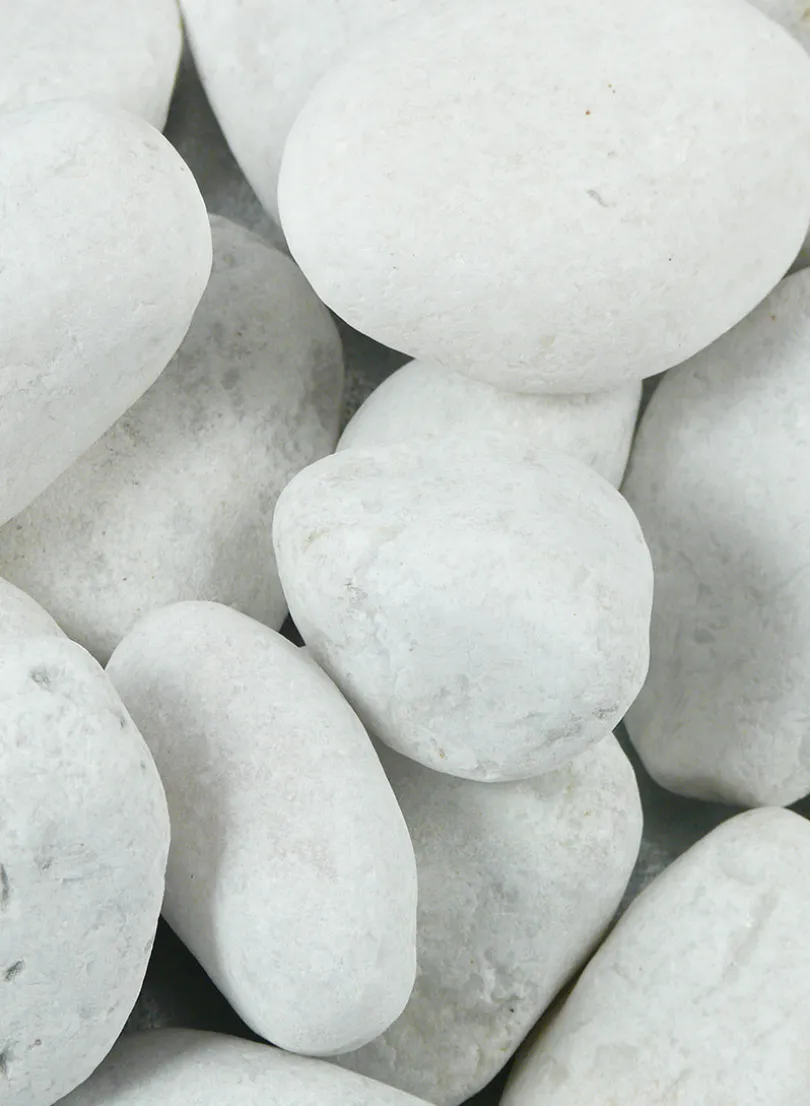 2 - 3in White Tumbled Marble