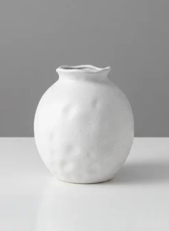 5.5in Wide Aged White Porcelain Fishbowl Vase