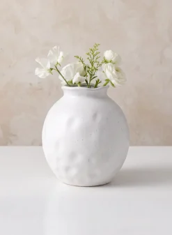 5.5in Wide Aged White Porcelain Fishbowl Vase