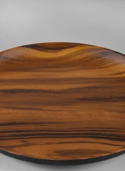 12in Wide Akai Dark Walnut Look Ceramic Decorative Plate