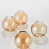 3in Wide Amber Luster Glass Ball Bud Vase, Set of 4