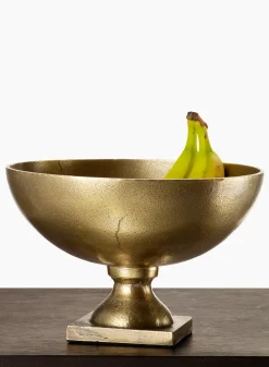 10in Wide Antique Brass Footed Bowl