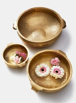 12.75in Wide Antique Brass Handi Bowl
