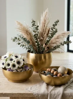 7.5in Wide Antique Raw Brass Bowl