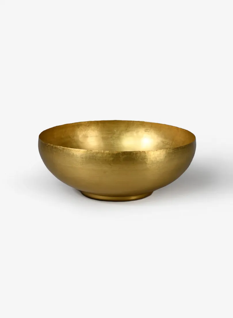 12in Wide Antique Raw Brass Bowl