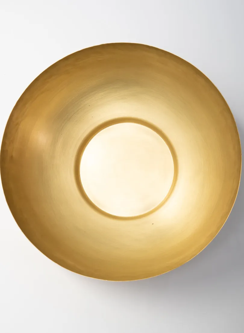 12in Wide Antique Raw Brass Bowl