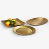12.5in Wide Antique Square Raw Brass Tray