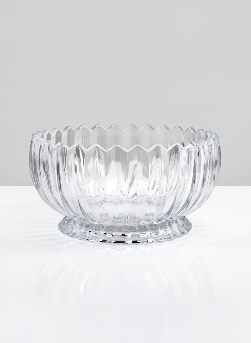 9in Wide Arctic Ice Glass Bowl