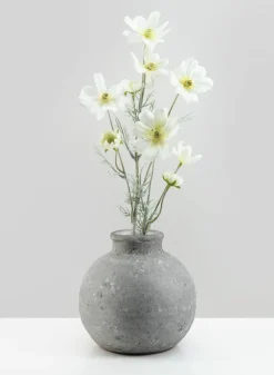 7.5in Wide Arita Aged Cement Deco Vase