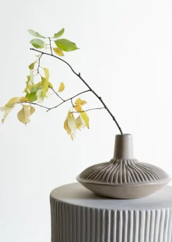 9in Wide Arita Handcrafted Ceramic Deco Vase